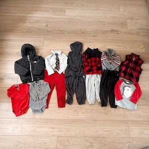 BOYS WARM AND COZY WINTER HOLIDAY CHRISTMAS CLOTHING BUNDLE SIZE 24MONTHS/2T